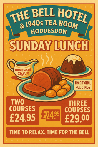 The Bell Hotel Hoddesdon – 1940s Tearoom